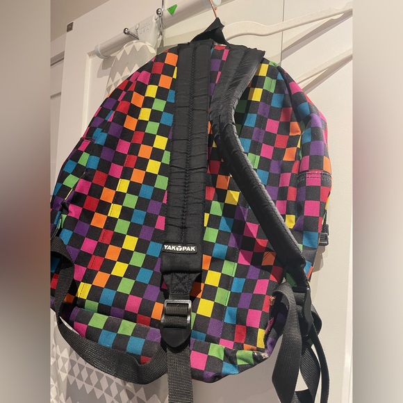 Used YakPak backpack - checkered rainbow - Picture 2 of 2